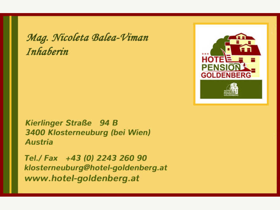 Visitenkarte Goldenberg - Hotel-Pension Goldenberg